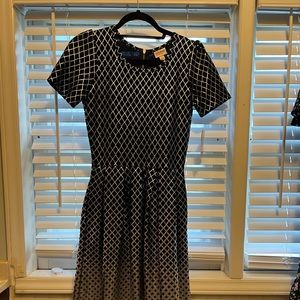 NWT Lularoe Amelia dress - navy and silver. Rare find!